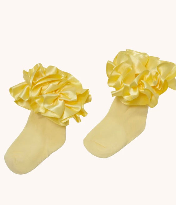 CARAMELO- Ruffle ankle sock ( Lemon)