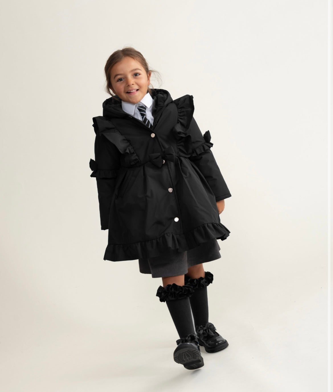 CARAMELO - Skirted frill padded school coat