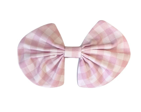 CARAMELO- Gingham bow hair clip (pink)