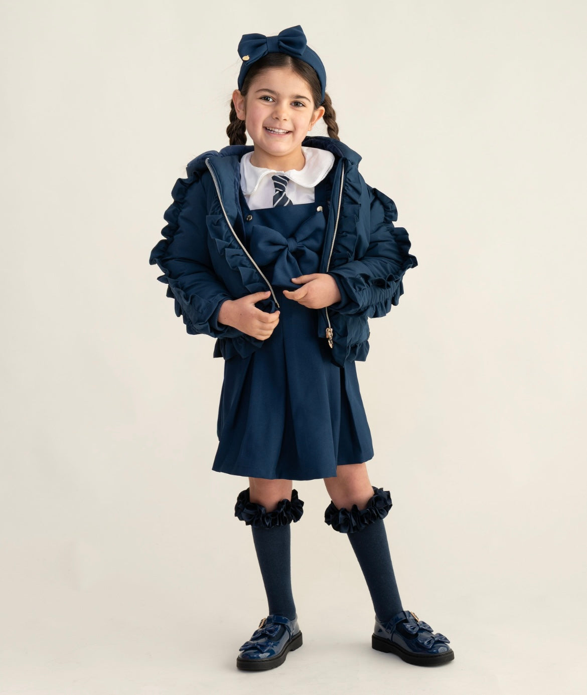CARAMELO- Short frilled school jacket