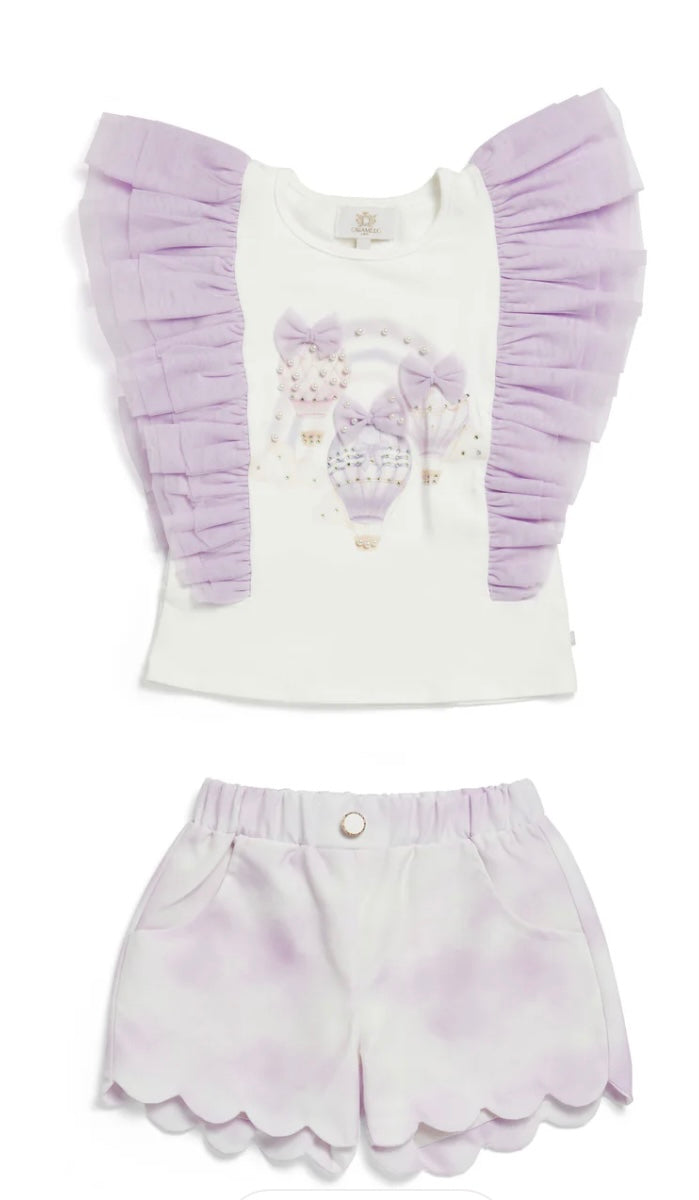CARAMELO- Fly away short set ( Lilac)
