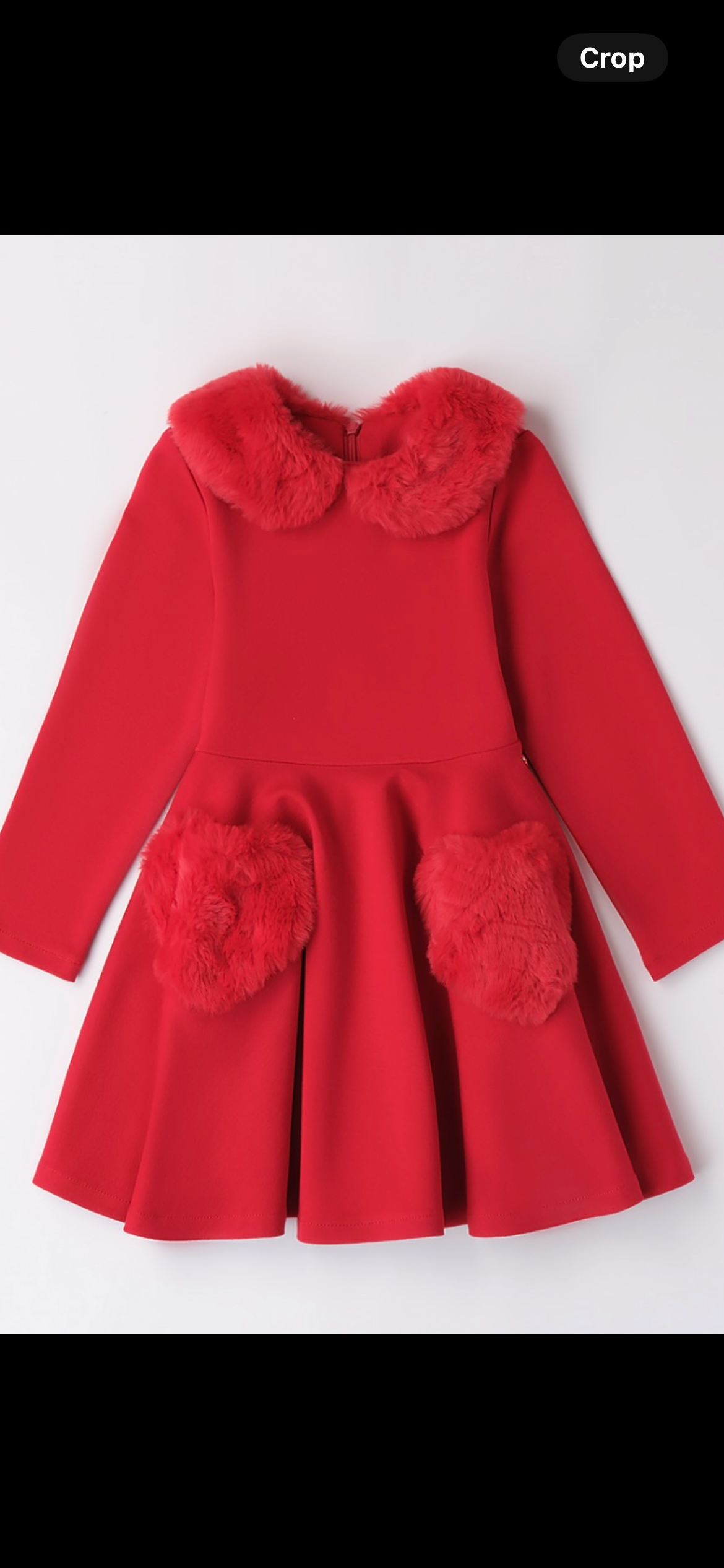 SARABANDA- Fur collar dress (Red)