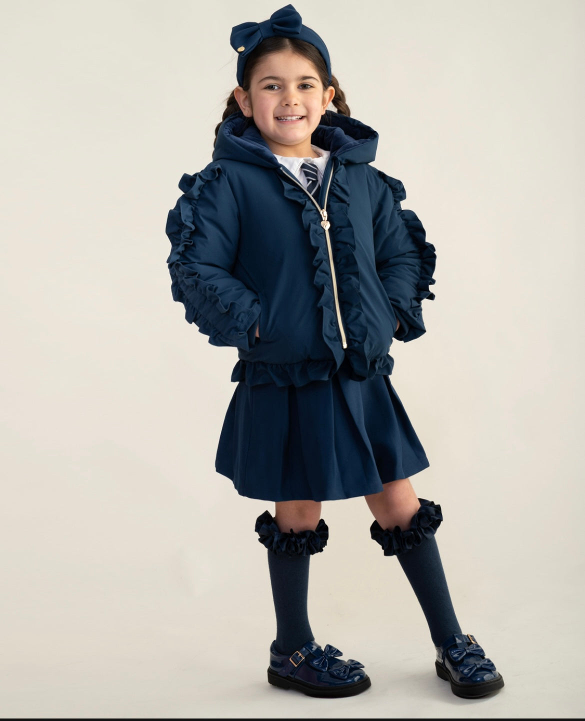 CARAMELO- Short frilled school jacket