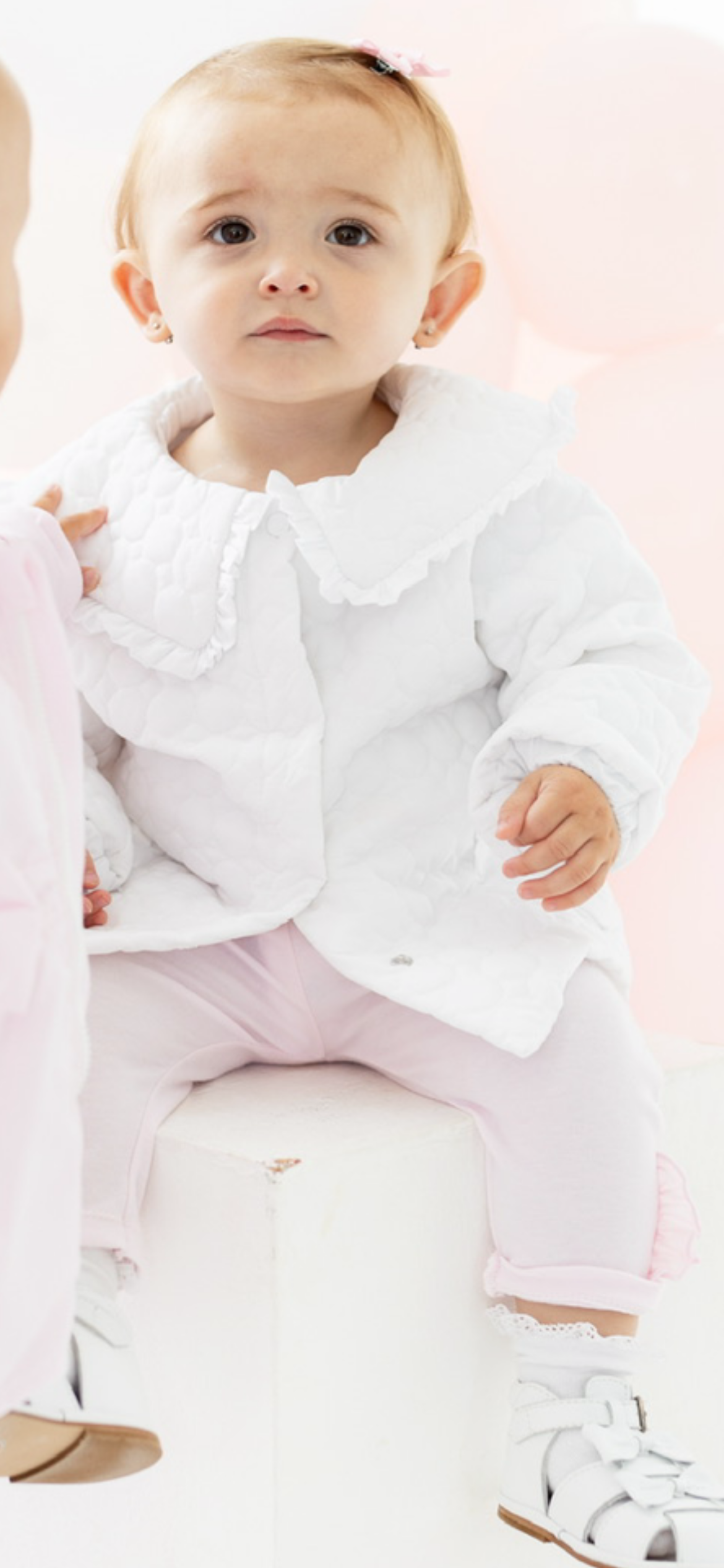 BLUES BABY- Quilted flower jacket (White)