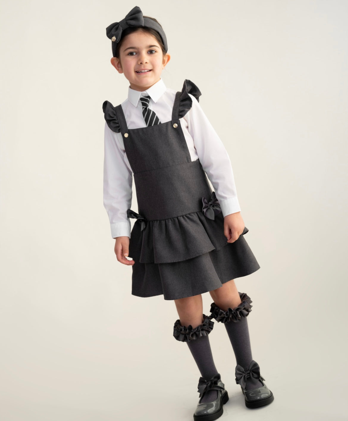 CARAMELO- Ra Ra pinafore ( Grey)