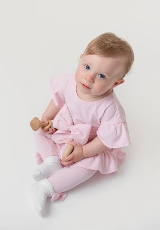 CARAMELO- Essentials ruffle legging set ( pink)