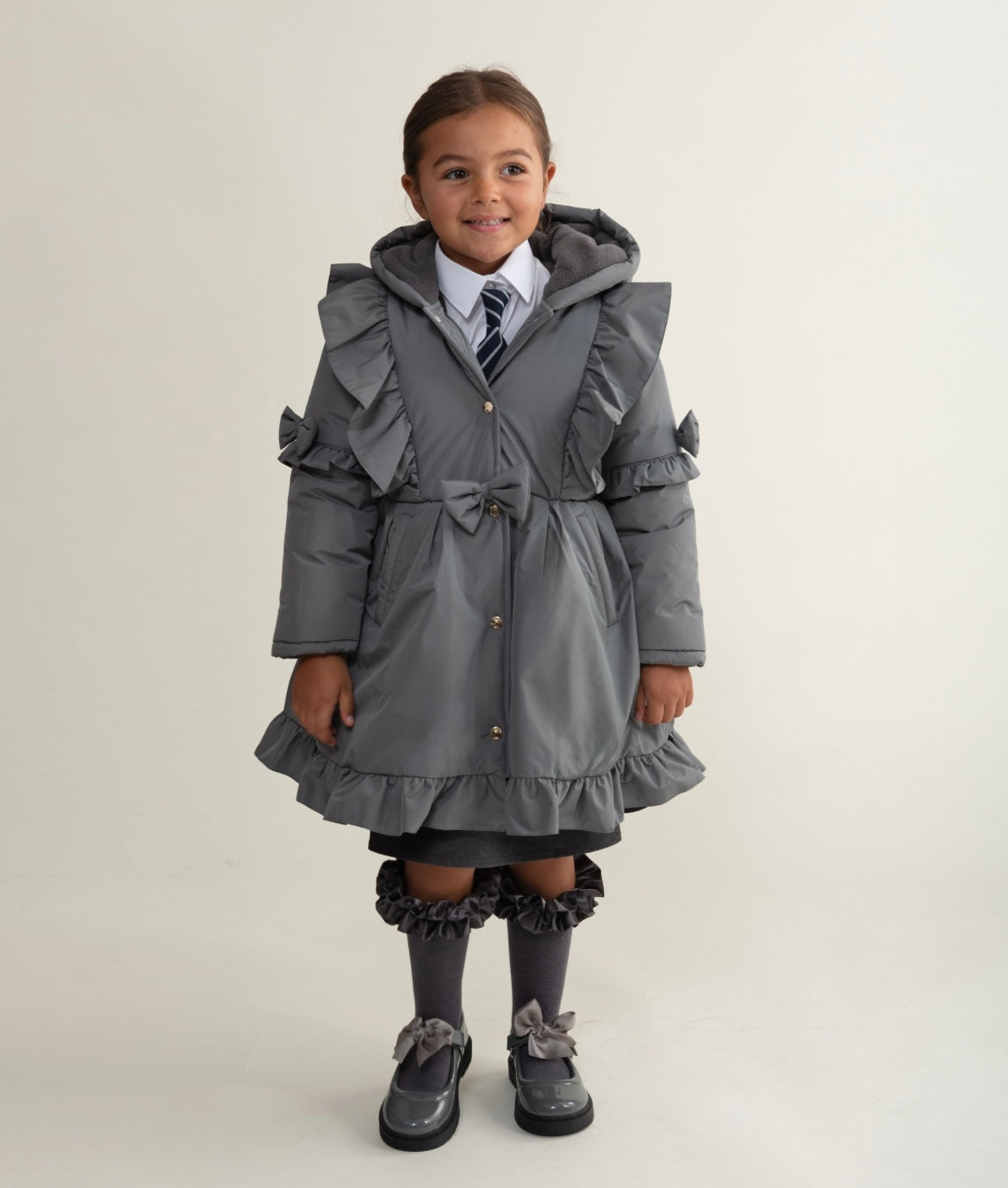 CARAMELO - Skirted frill padded school coat