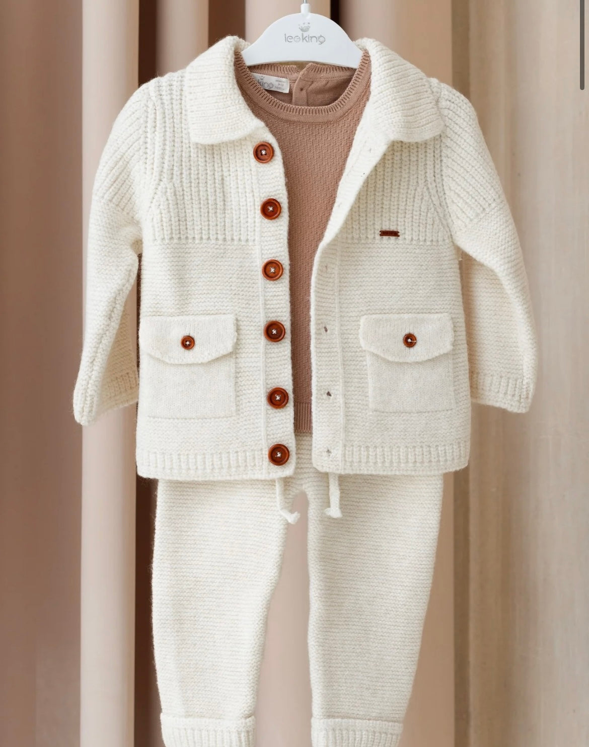 LEOKING- Luxury Knit set ( WHITE)