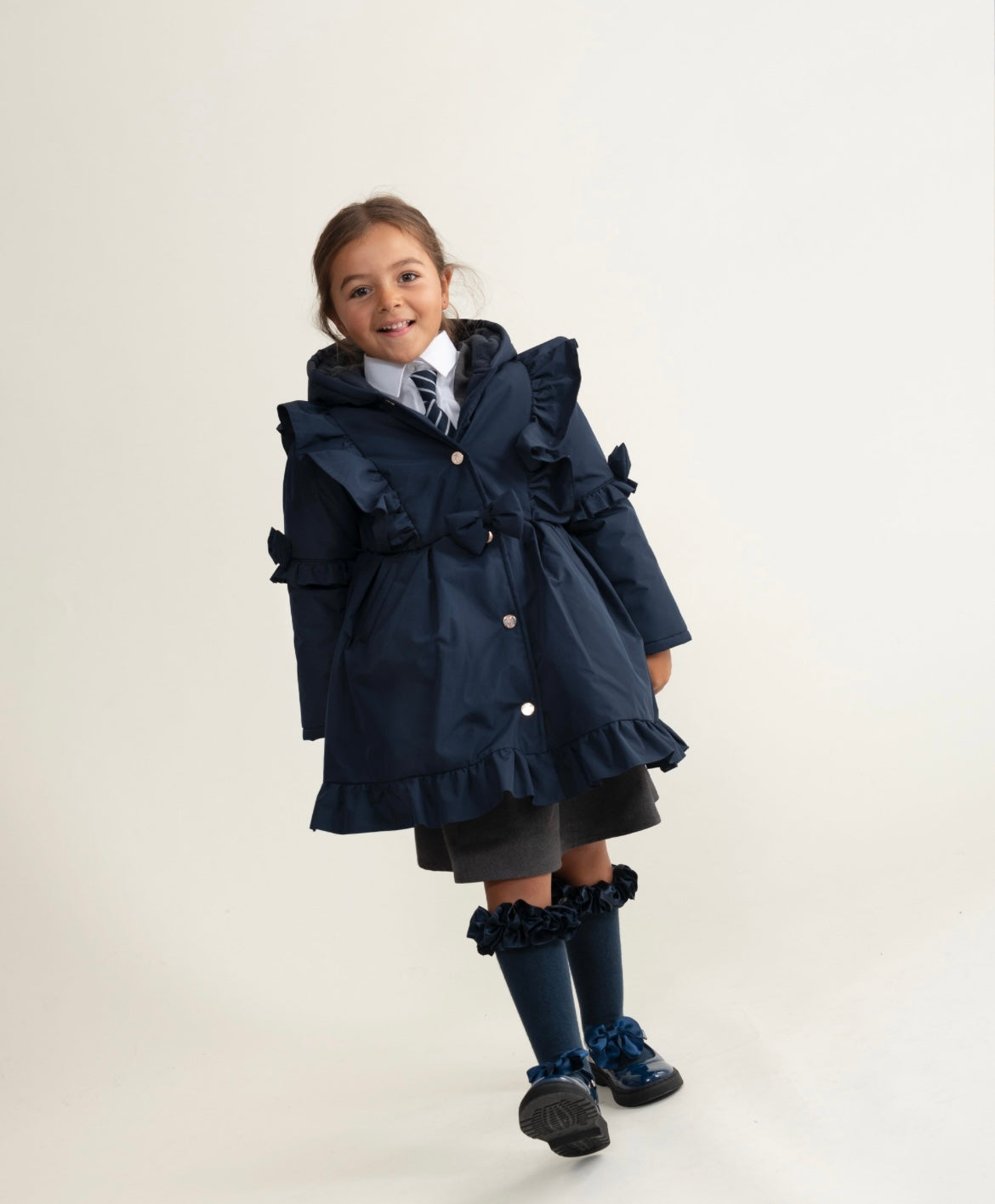 CARAMELO - Skirted frill padded school coat