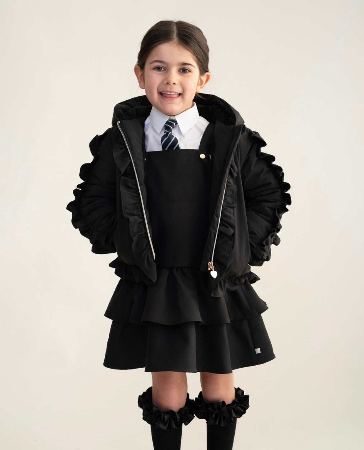 CARAMELO- Short frilled school jacket