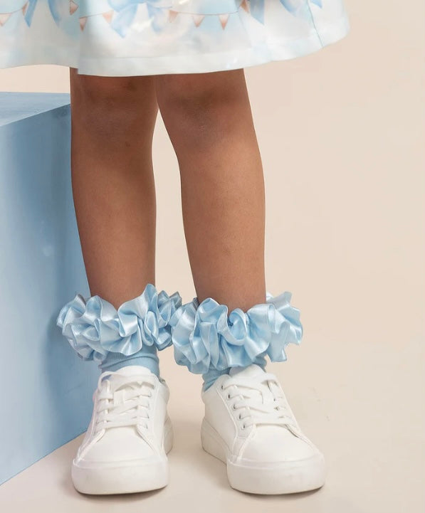 CARAMELO- Ruffle ankle socks ( sky)