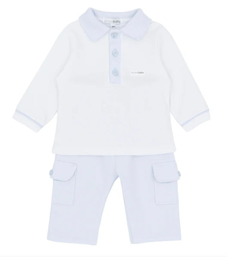 BLUES BABY- Boys polo and trouser set ( 2220)
