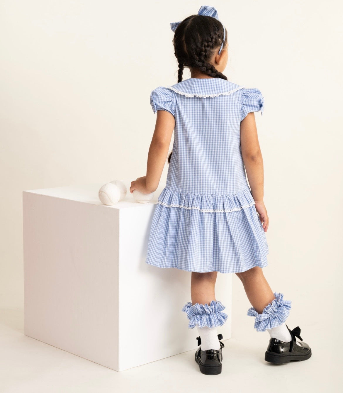 CARAMELO- Gingham bow sundress