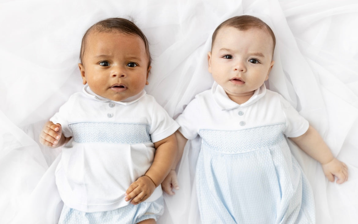 BLUES BABY- Smock stitch short set