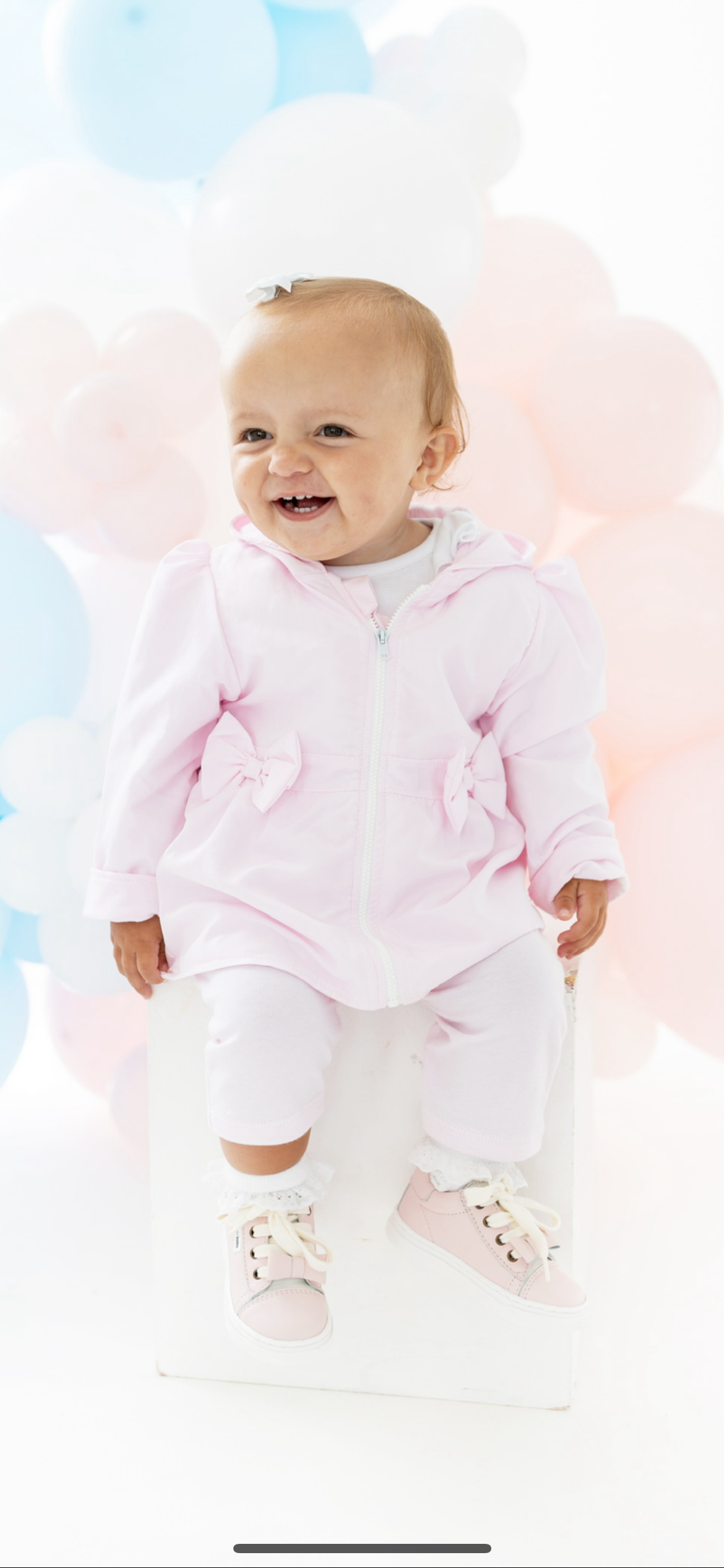 BLUES BABY- Pink bow coat