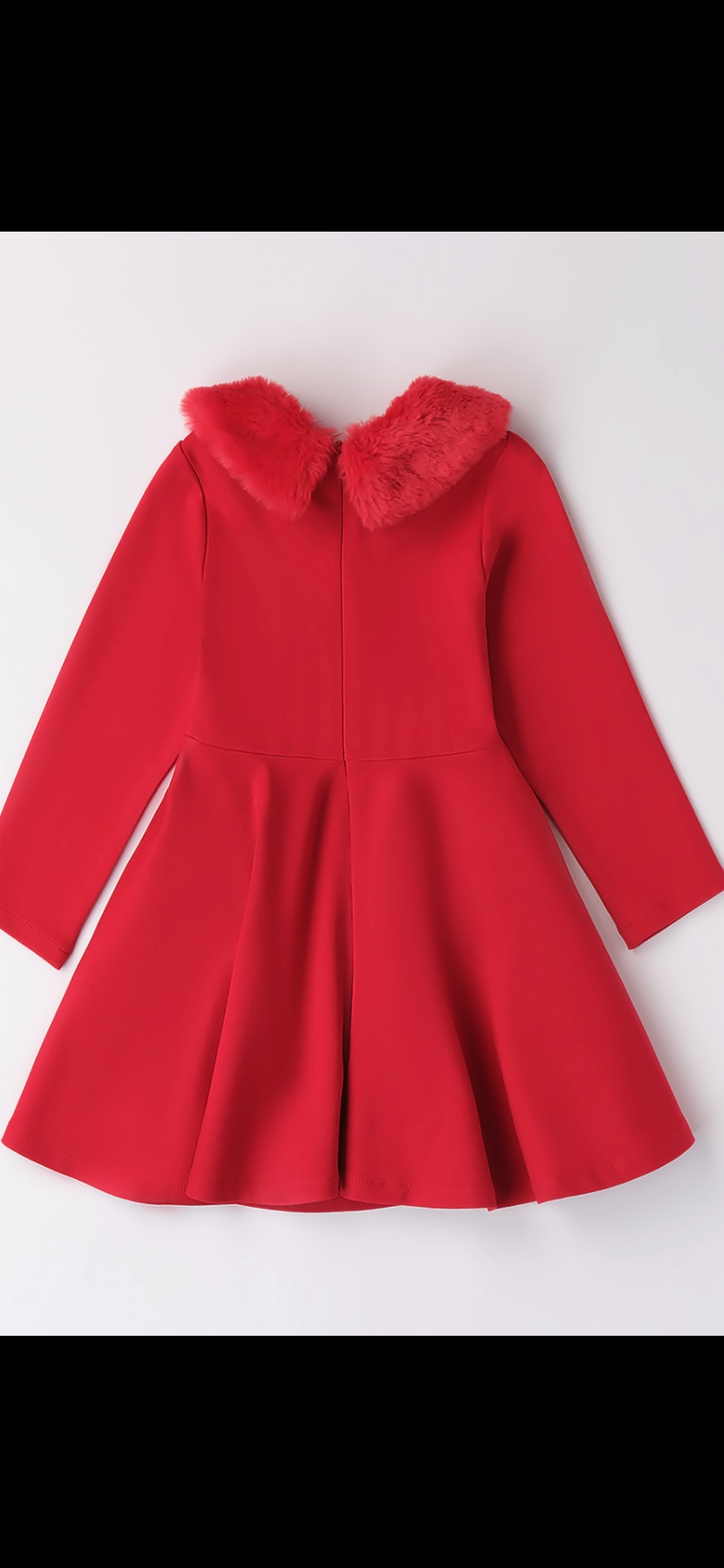 SARABANDA- Fur collar dress (Red)