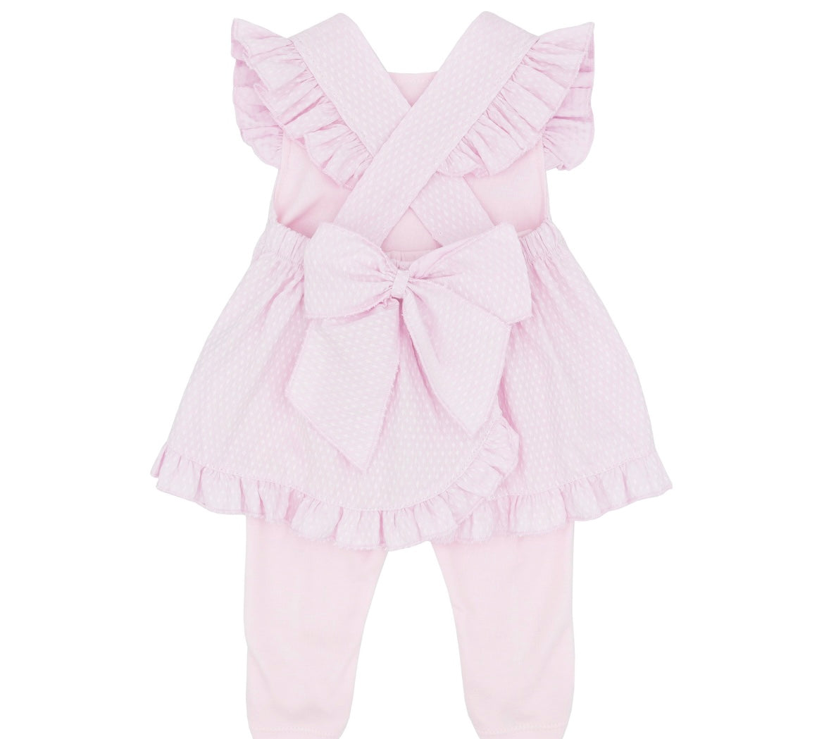 BLUES BABY- Cross back bow legging set
