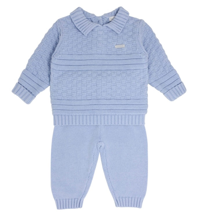BLUES BABY- Basket weave knit set ( 0467)