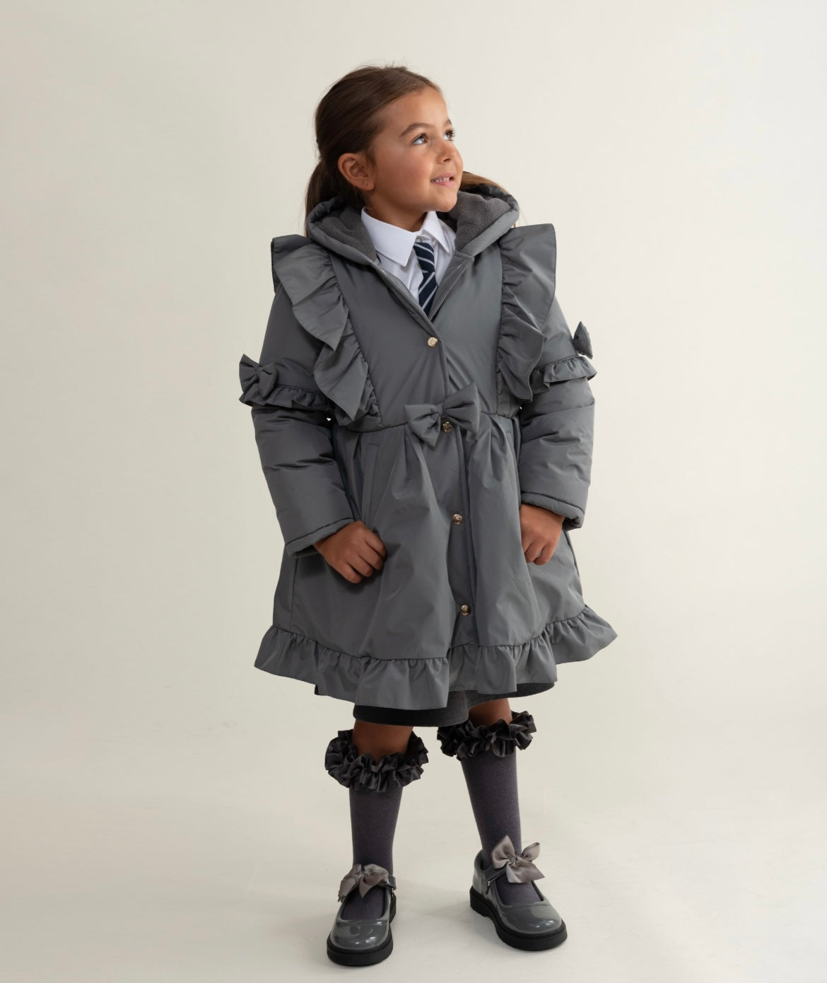 CARAMELO - Skirted frill padded school coat