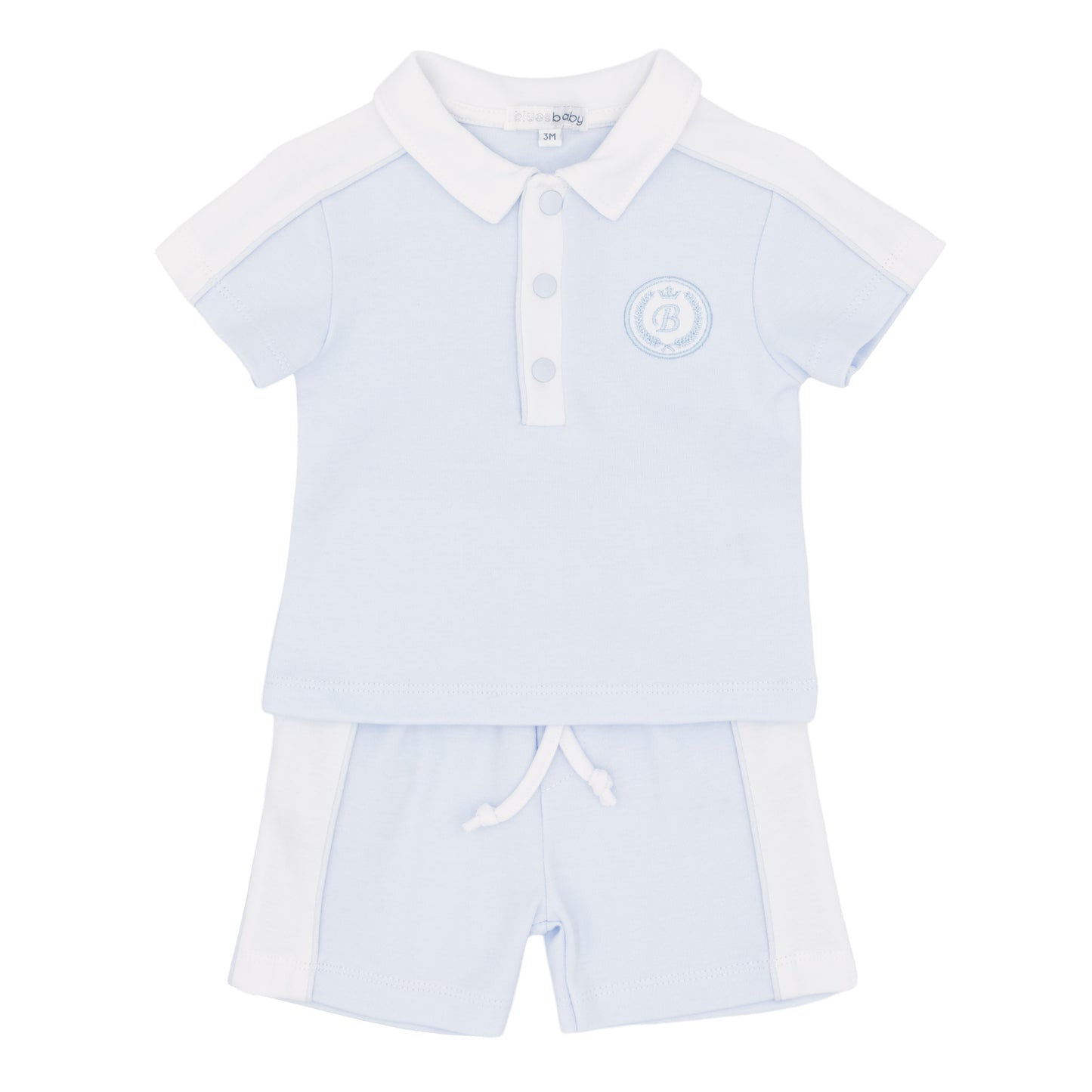 BLUES BABY- Polo short set ( Blue)
