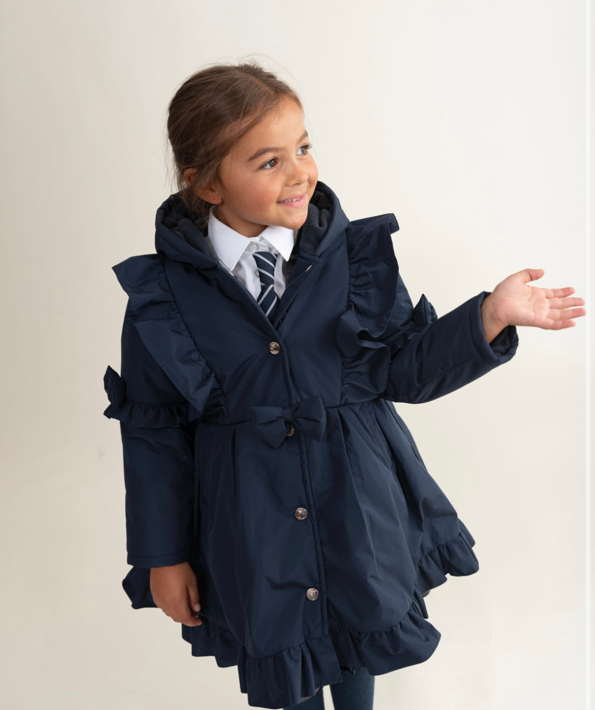 CARAMELO - Skirted frill padded school coat