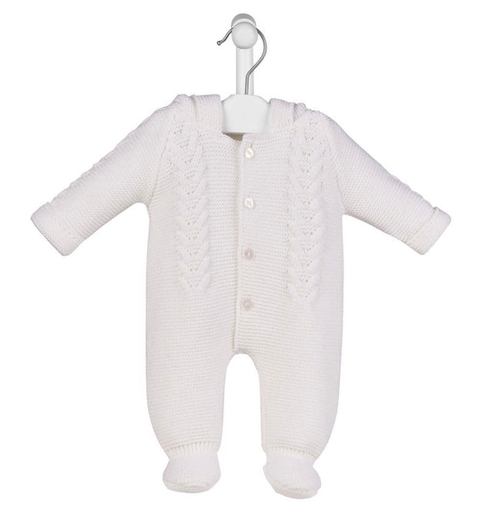 DANDELION-Knitted pram suit ( WHITE)