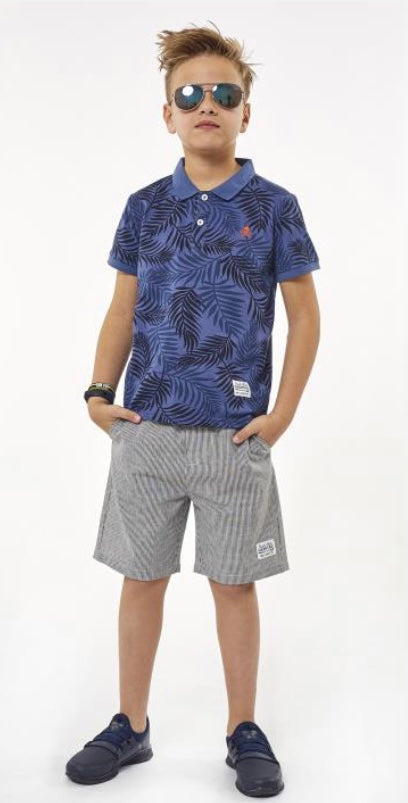 HASHTAG- polo with stripe short set