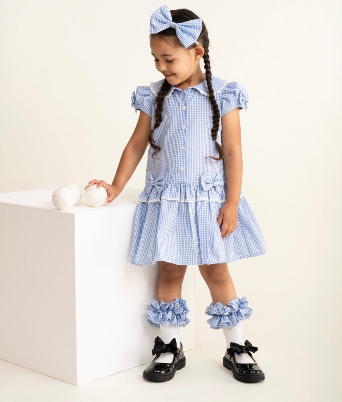 CARAMELO- Gingham bow sundress