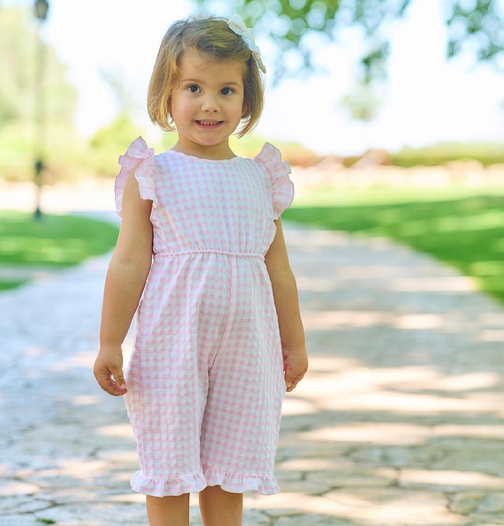 RAPIFE- Gingham Playsuit ( PINK)