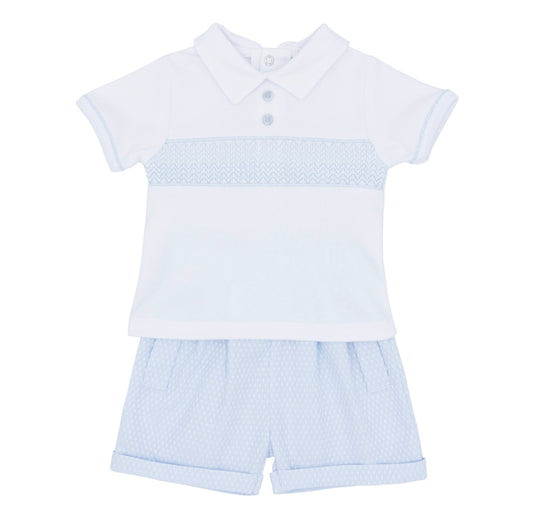 BLUES BABY- Smock stitch short set