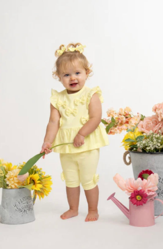 CARAMELO- Bow legging set ( 0398239) LEMON