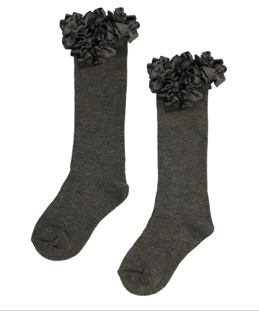 CARAMELO- Grosgrain ruffle sock