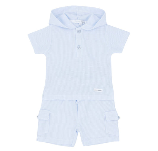 BLUES BABY- Hooded short set