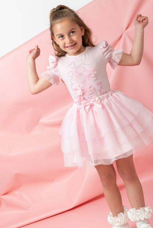 CARAMELO- Luxe tulle skirt set ( pink)