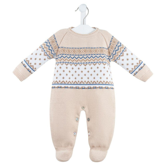 DANDELION- Fair isle onesie ( Multi blues)