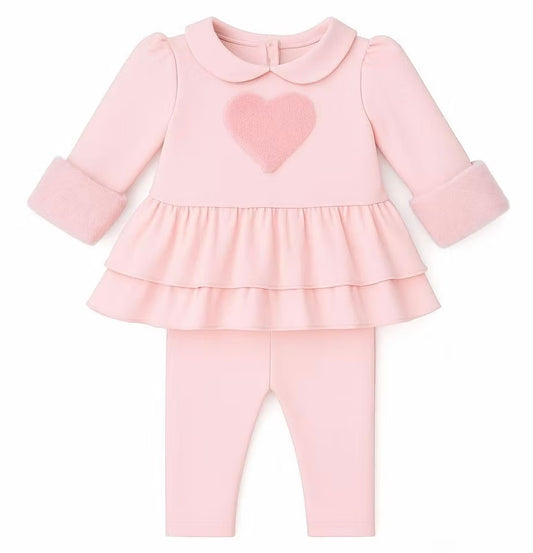 KLEO KIDS- Fur heart legging set ( 2507)