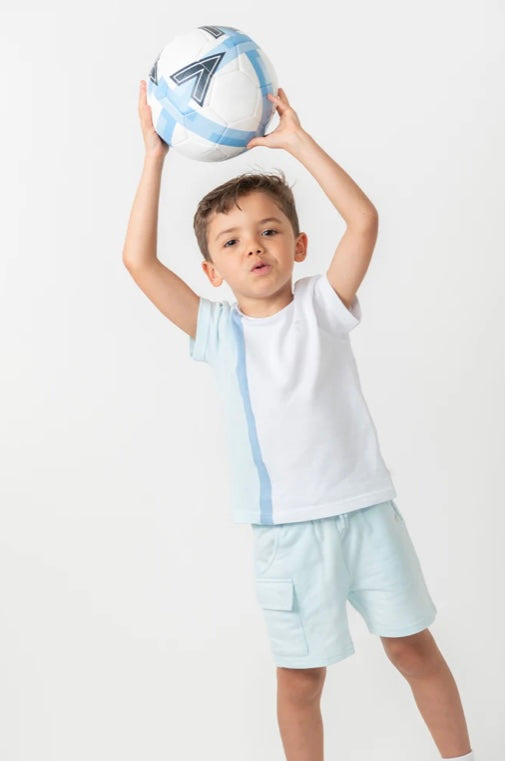 CARAMELO- Cargo panel short set ( Sky)