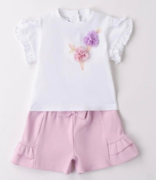 MINIBANDA- Flower short set