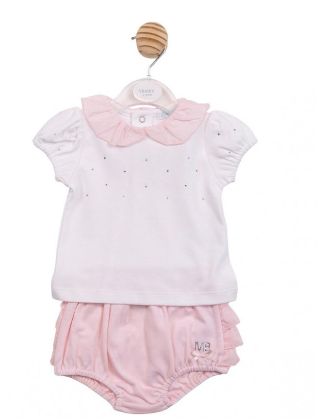 MINTINI- Diamonte frill top and jam pant set ( MB0793)