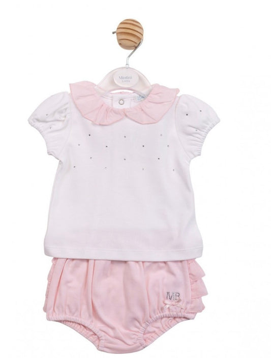 MINTINI- Diamonte frill top and jam pant set ( MB0793)