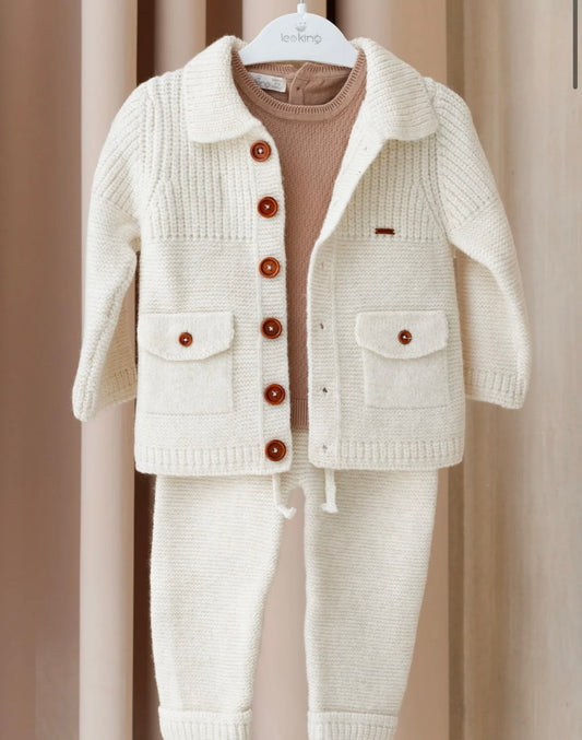 LEOKING- Luxury Knit set ( WHITE)