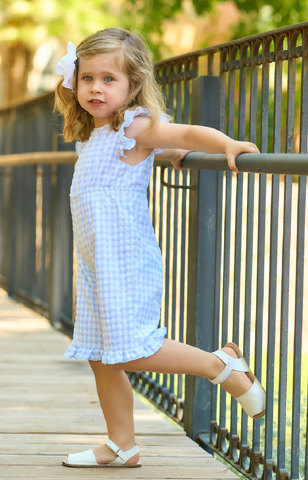 RAPIFE- Gingham Playsuit ( SKY)