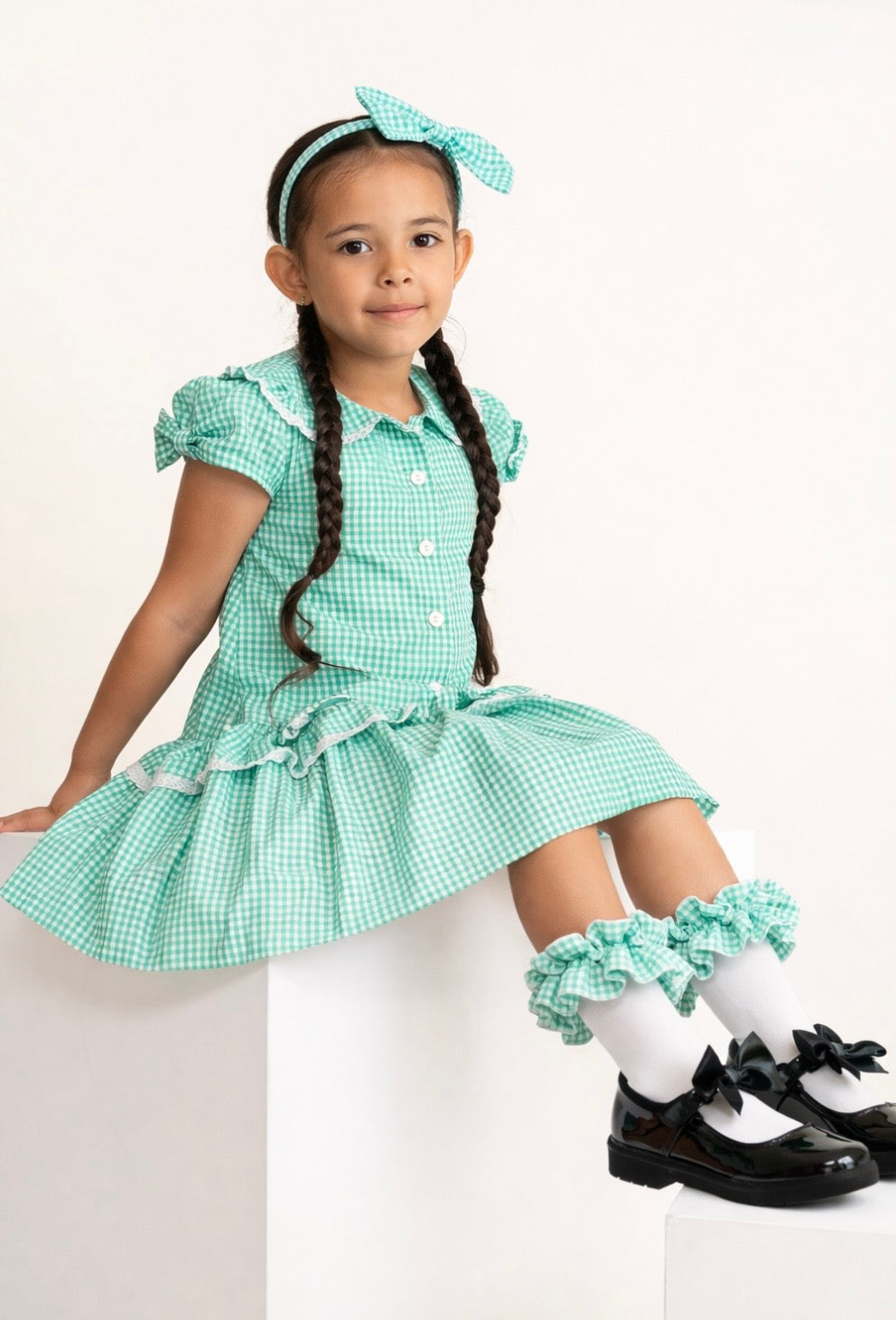 CARAMELO- Gingham bow sundress