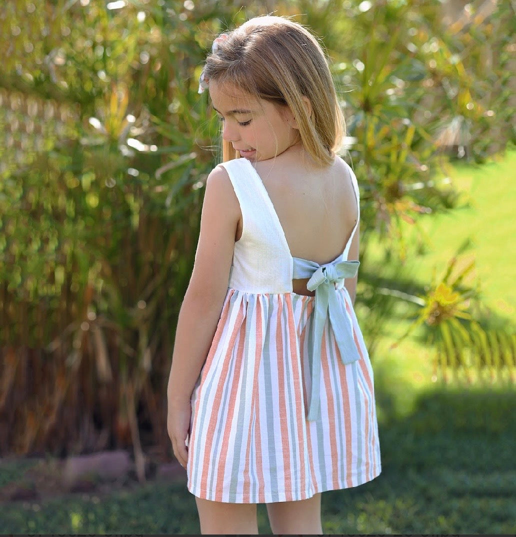RAPIFE- Stripe bow back dress (5745C26)