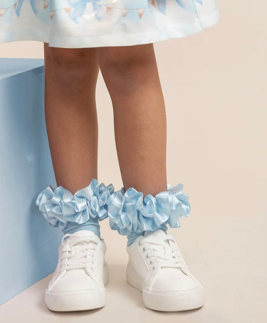CARAMELO- Ruffle ankle socks ( sky)