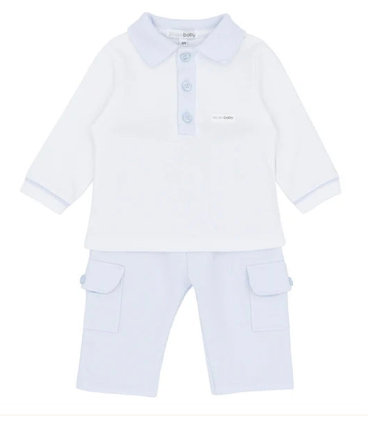 BLUES BABY- Boys polo and trouser set ( 2220)