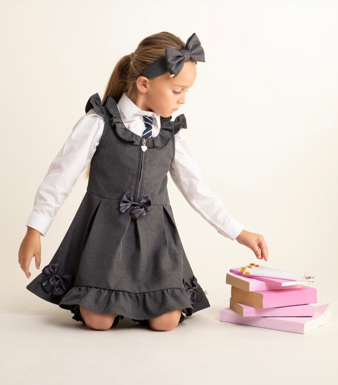 CARAMELO - Zip front bow pinafore ( 3421122)