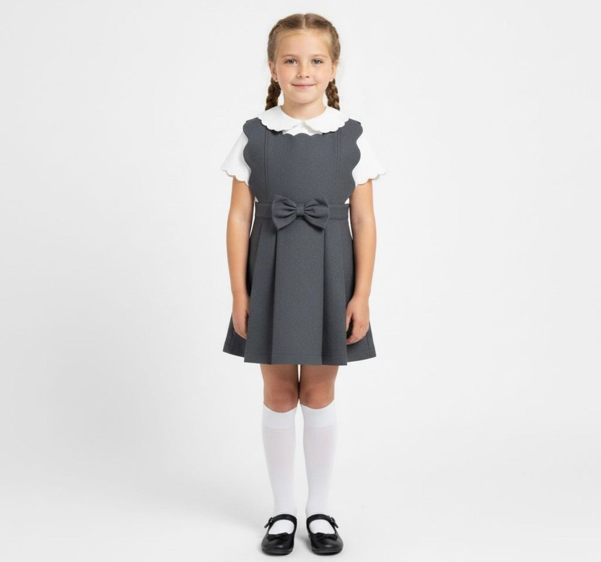 LOVE & LEARN- Scalloped pinafore