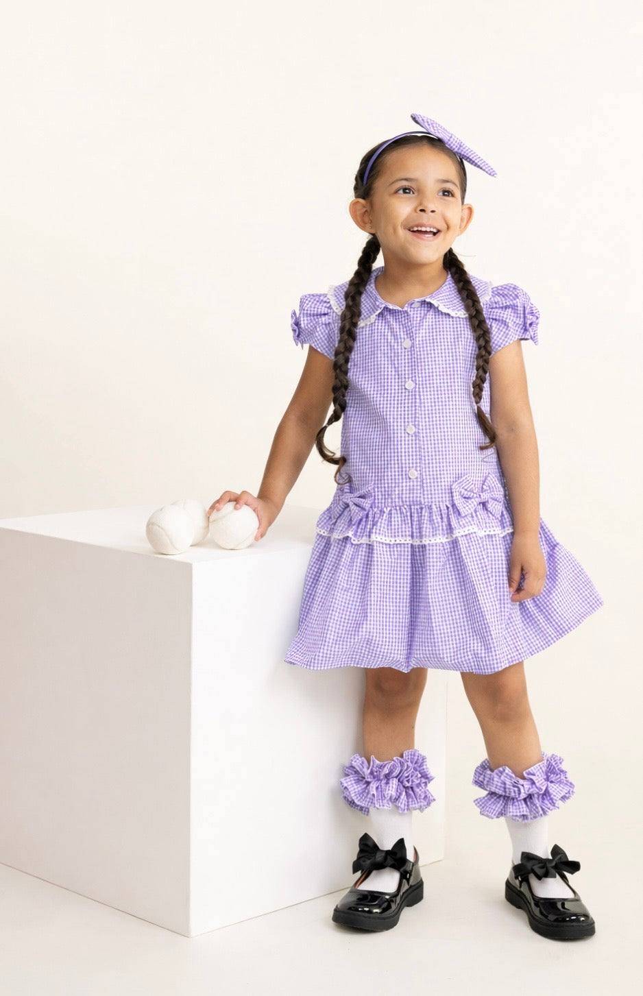 CARAMELO- Gingham bow sundress