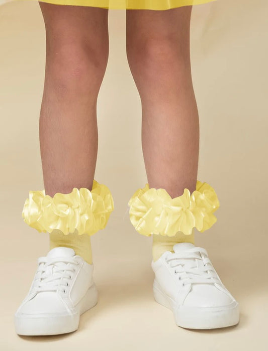 CARAMELO- Ruffle ankle sock ( Lemon)